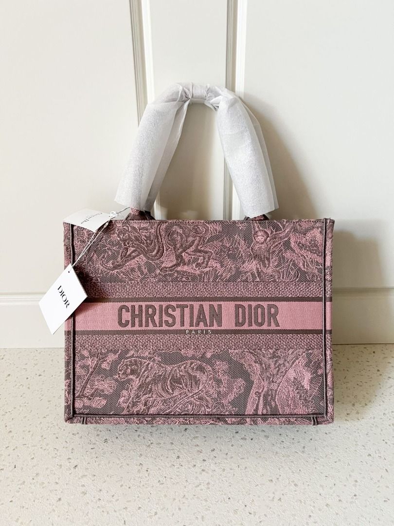 Ready NEW BNIB Dior tote book toile de jouy Dioriviera Pink Medium size 36  x 16 x 28 cm Complete set with db, box, pb, ori rec store 2023 dv
