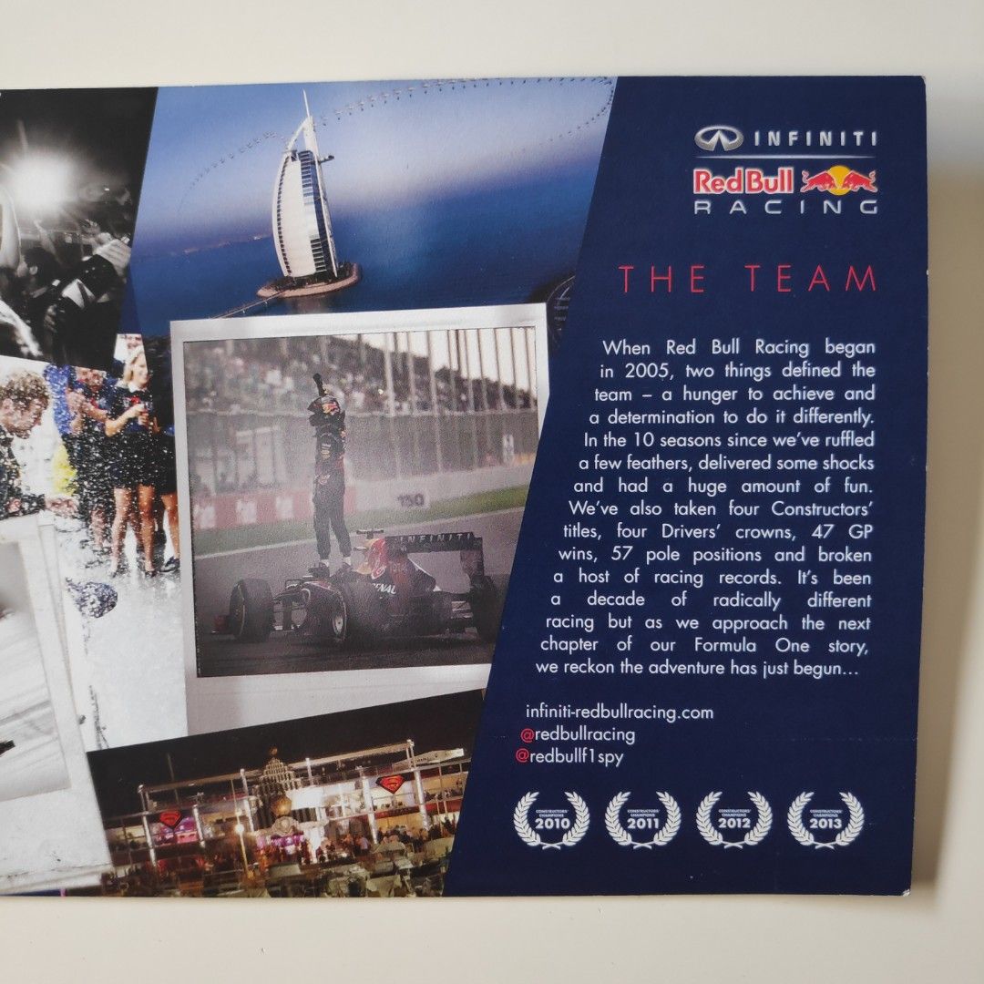 Red Bull Racing Card RED BULL RACING F1 TEAM PHOTOCARD (2014), Hobbies & Toys, Memorabilia ...