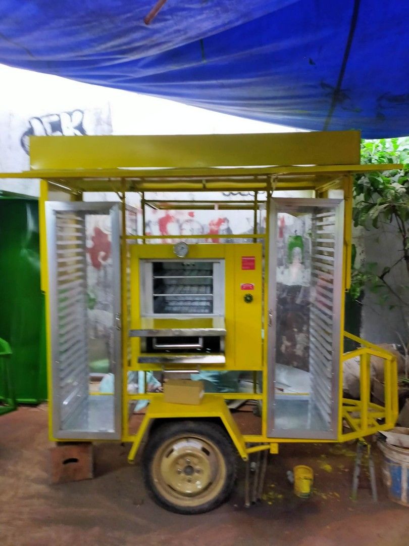 Rolling Pandesal Maker Cart Pandesal Cart Maker with Tray Rack and Gas