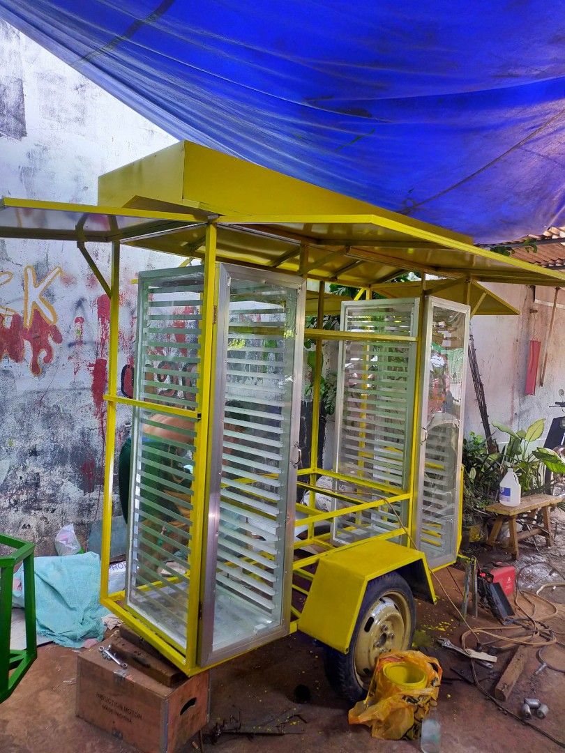 Rolling Pandesal Maker Cart Pandesal Cart Maker with Tray Rack and Gas