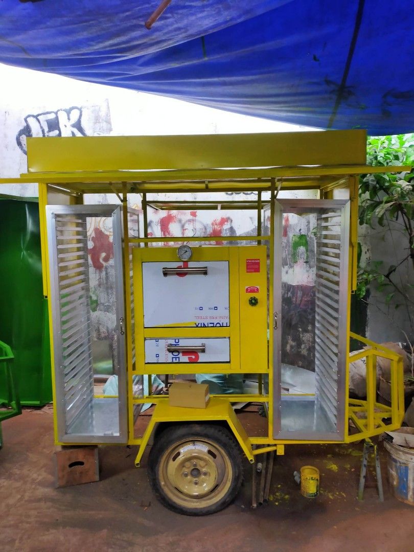 Rolling Pandesal Maker Cart Pandesal Cart Maker with Tray Rack and Gas