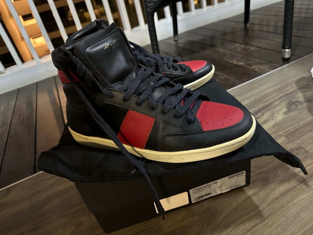 Red and black saint cheap laurent sneakers