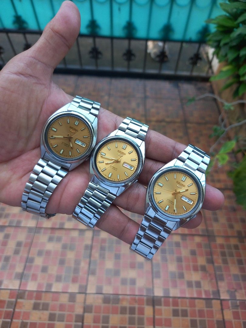 Seiko 5 SNXS81 J1 Champaigne dial Japan Fesyen Pria Jam Tangan