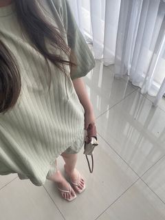 Setelan bahan knit celana panjang