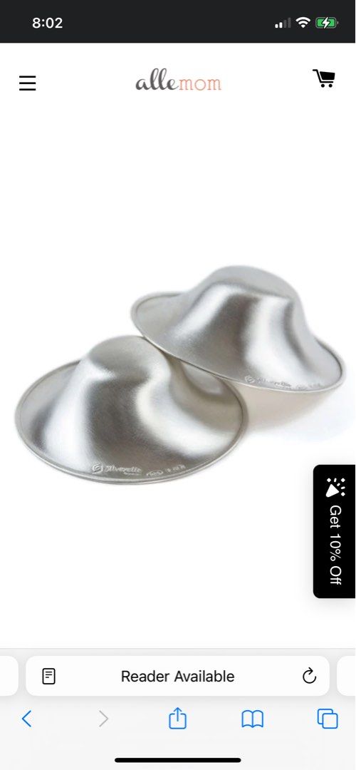 SILVERETTE® Silver Nursing Cups for Sore Nipples - 925 Silver