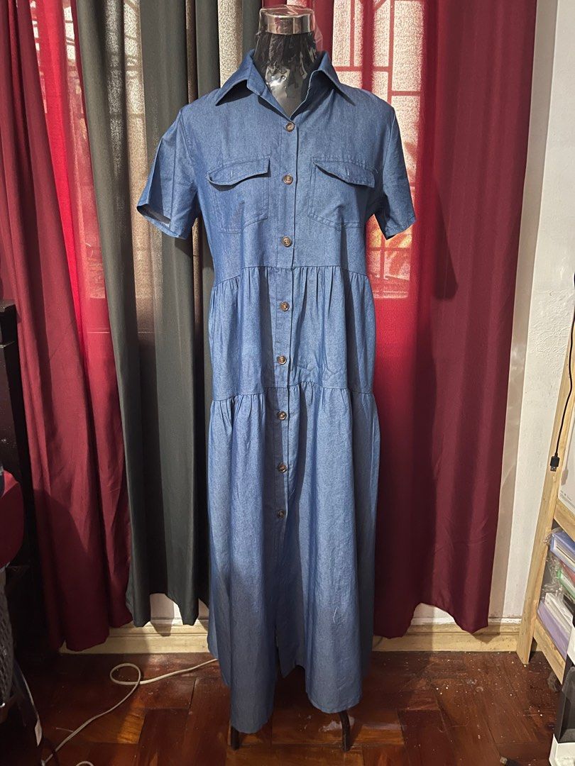 Denim button down dress /XL main image 1