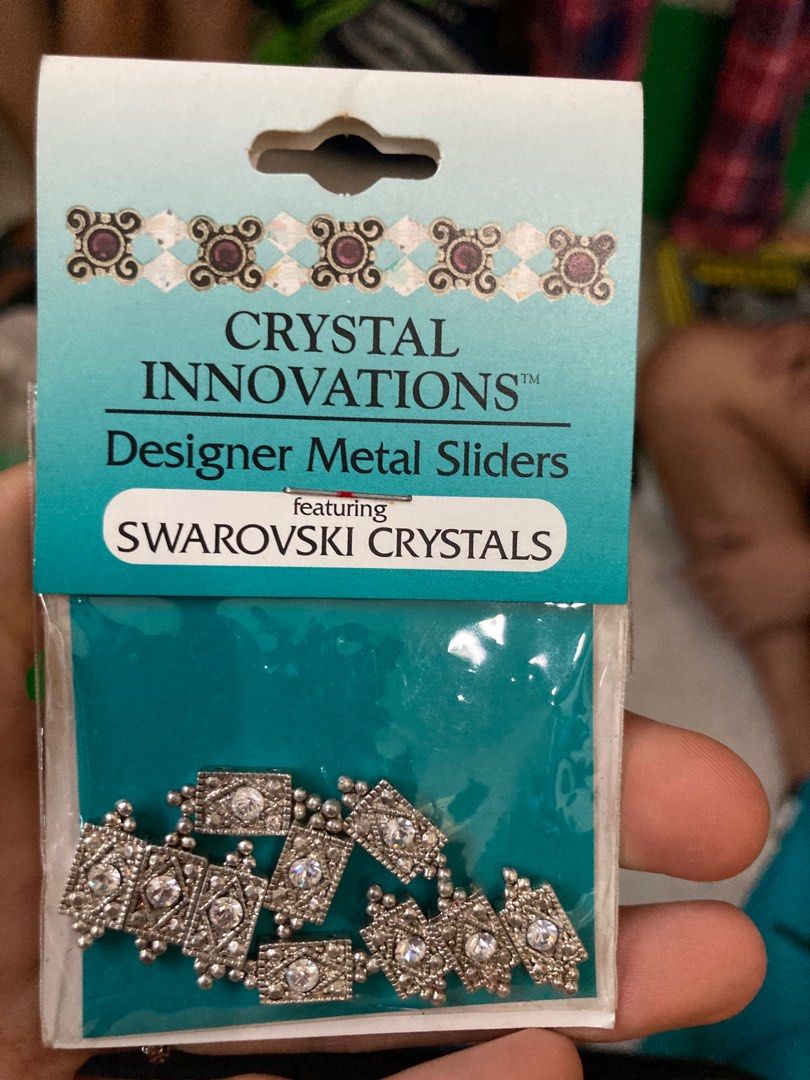 Stainless Steel studded crystal Earings and Swarovski sliders
