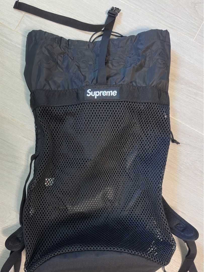 Supreme Mesh Backpack - Black (不議價), 男裝, 袋, 背包- Carousell