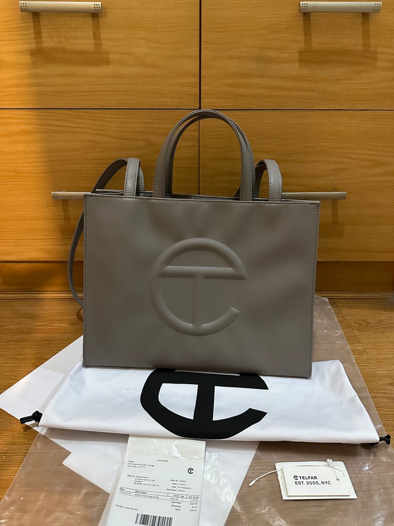 Authentic Silver Medium Telfar Shopping Bag-3