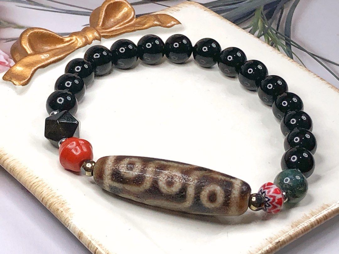 Tibetan Dzi Beads Nine Eyed Dzi Beads 藏传老矿九眼天珠38.2