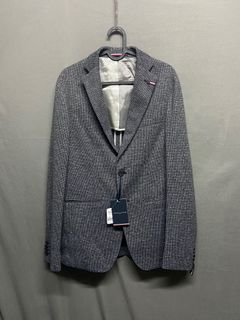 Tommy Hilfiger Micro Design Slim Fit Suit 灰色 針織 套裝 西裝外套 西裝褲 休閒正裝