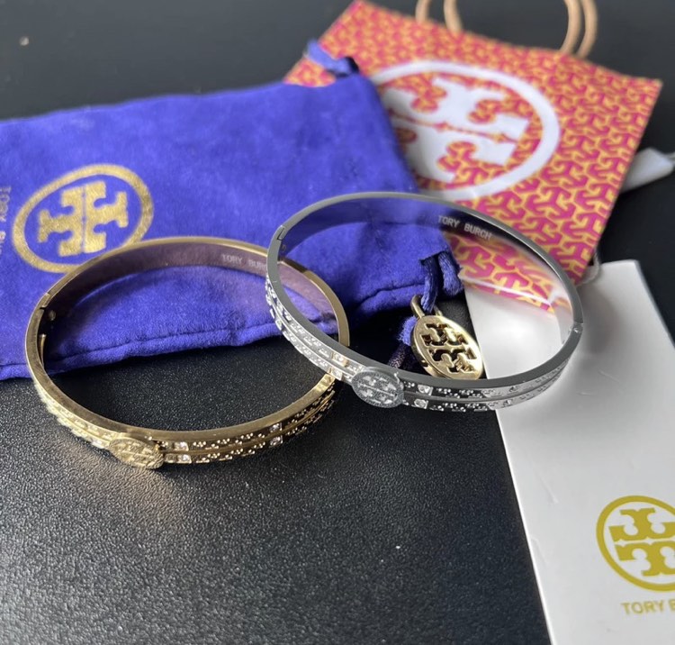 Tory burch open bangle gold/ silver, Women's Fashion, Jewelry