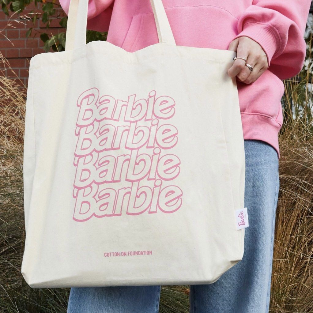 Typo Barbie Tote Bag Women s Fashion Bags Wallets Tote Bags
