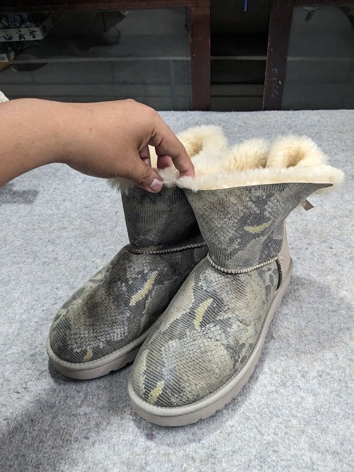UGG Boots Australia Classic Short Mini Bailey Bow Snakeskin