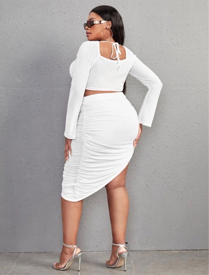 Plus size deals white skirt uk