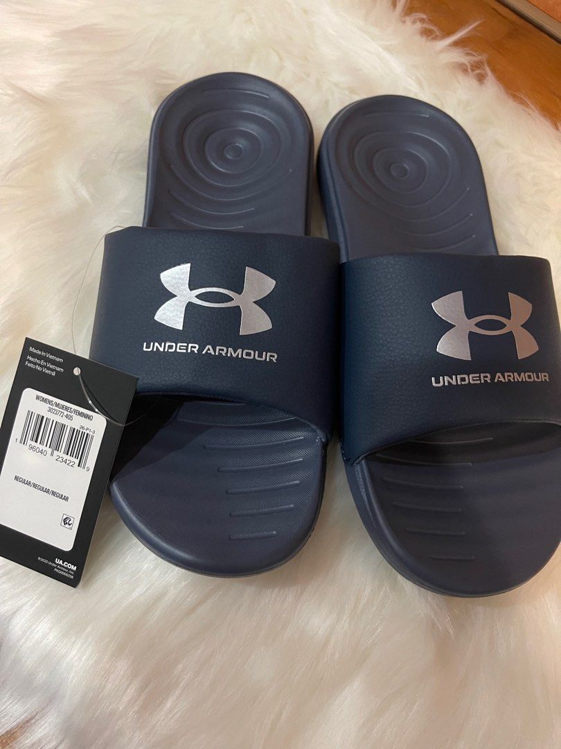 Under Armour Women Ansa Fix Slides Grey/Metallic Harbour Blue