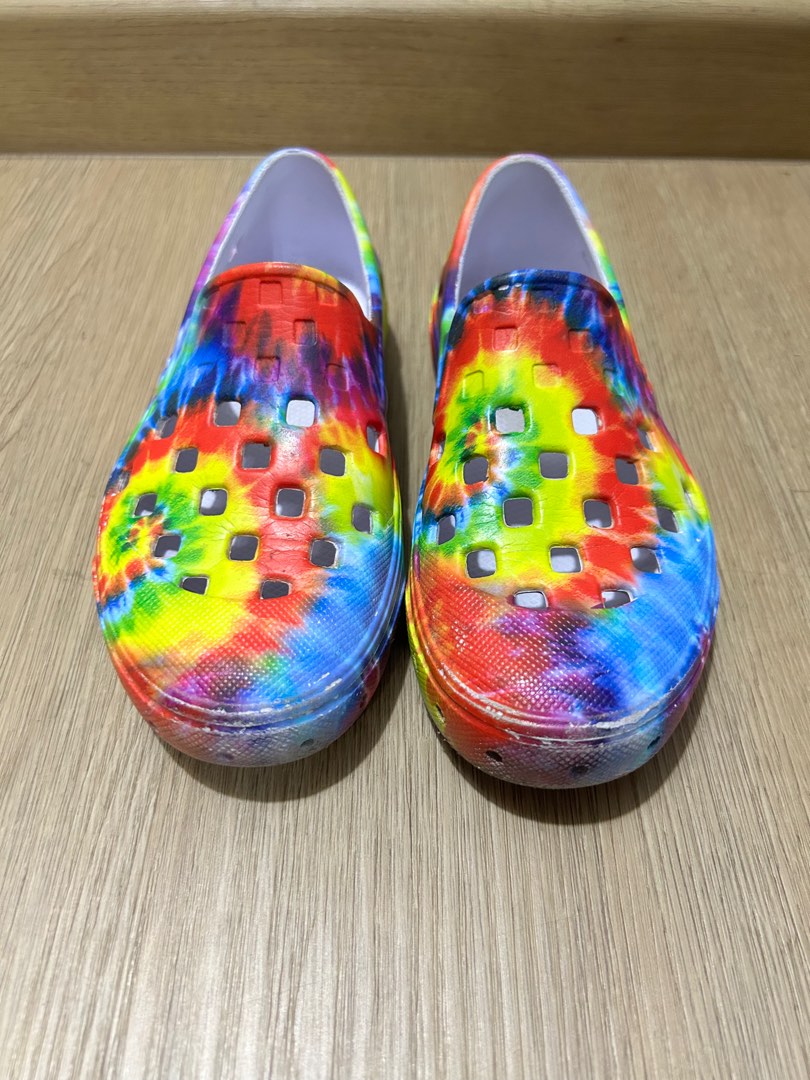 Rainbow tie dye slip clearance on vans