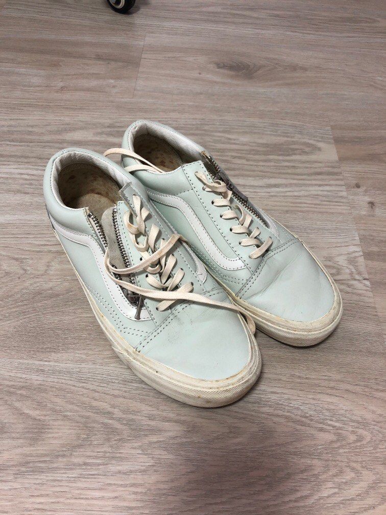 Vans Old Skool Leather zip Women s Fashion Footwear Sneakers on