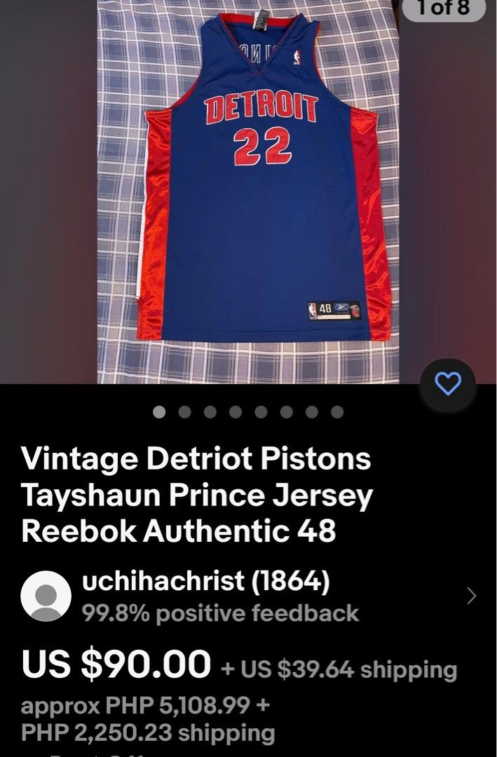Reebok Detroit Pistons *Prince* NBA Shirt Xl.boys XL