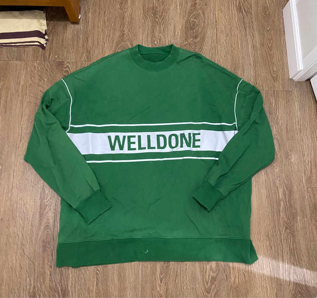 WELLDONE CREWNECK, Men's Fashion, Tops & Sets, Hoodies on Carousell