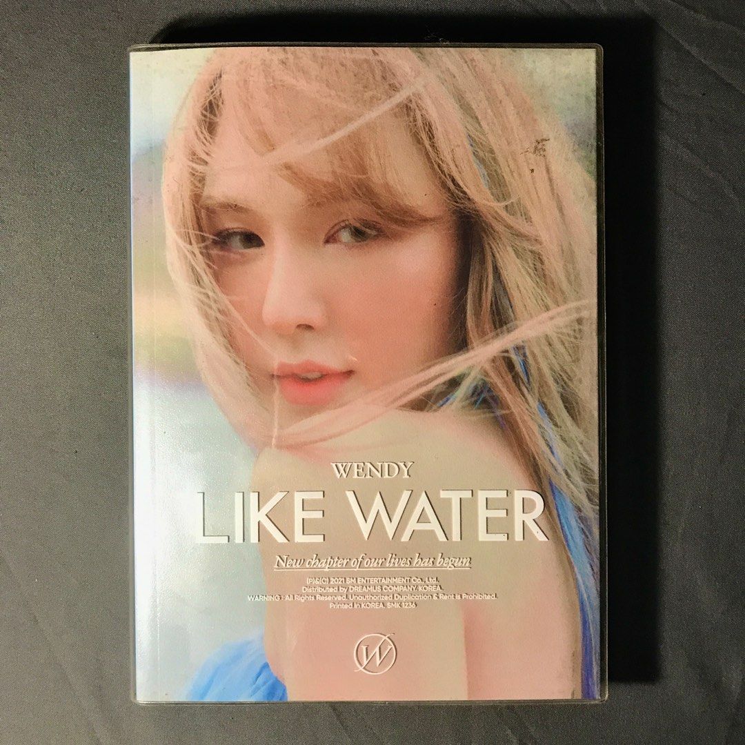 Wendy 1st Mini Album - Like Water (Category: CDs & DVDs) located in Manila. Submitted by _tamao (Listing ID 1255801408, Image 3). Description: WENDY 1st Mini Album - Like Water (Unsealed) Jewel Case & Photobook (with freebies poster and photocards) Selling it for 500 both!.