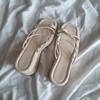 white beige sandal heels