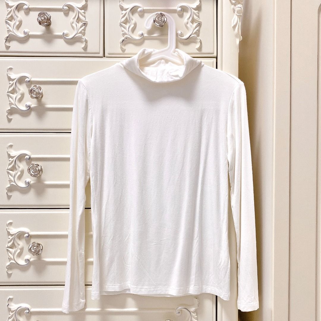 White turtleneck blouse hotsell