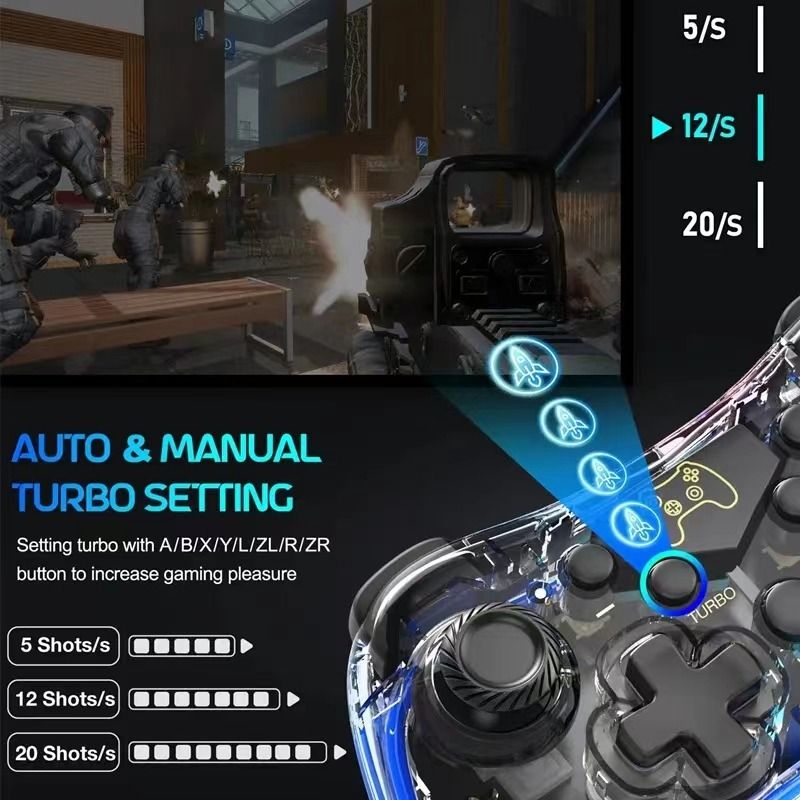 Wireless RGB Colorful Controller for Nintendo Switch/Oled /Lite/PC ...