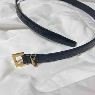 Louis Vuitton, Accessories, Louis Vuitton Belt Initials Black Gold 2mm  Size 80 Skinny Belt