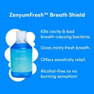 Zenyum Fresh Breath Shield Mouthwash - 500ml (Alcohol Free/ Fresh Mint/ Antibacterial/ Sensitive Relief/ Oral Care)