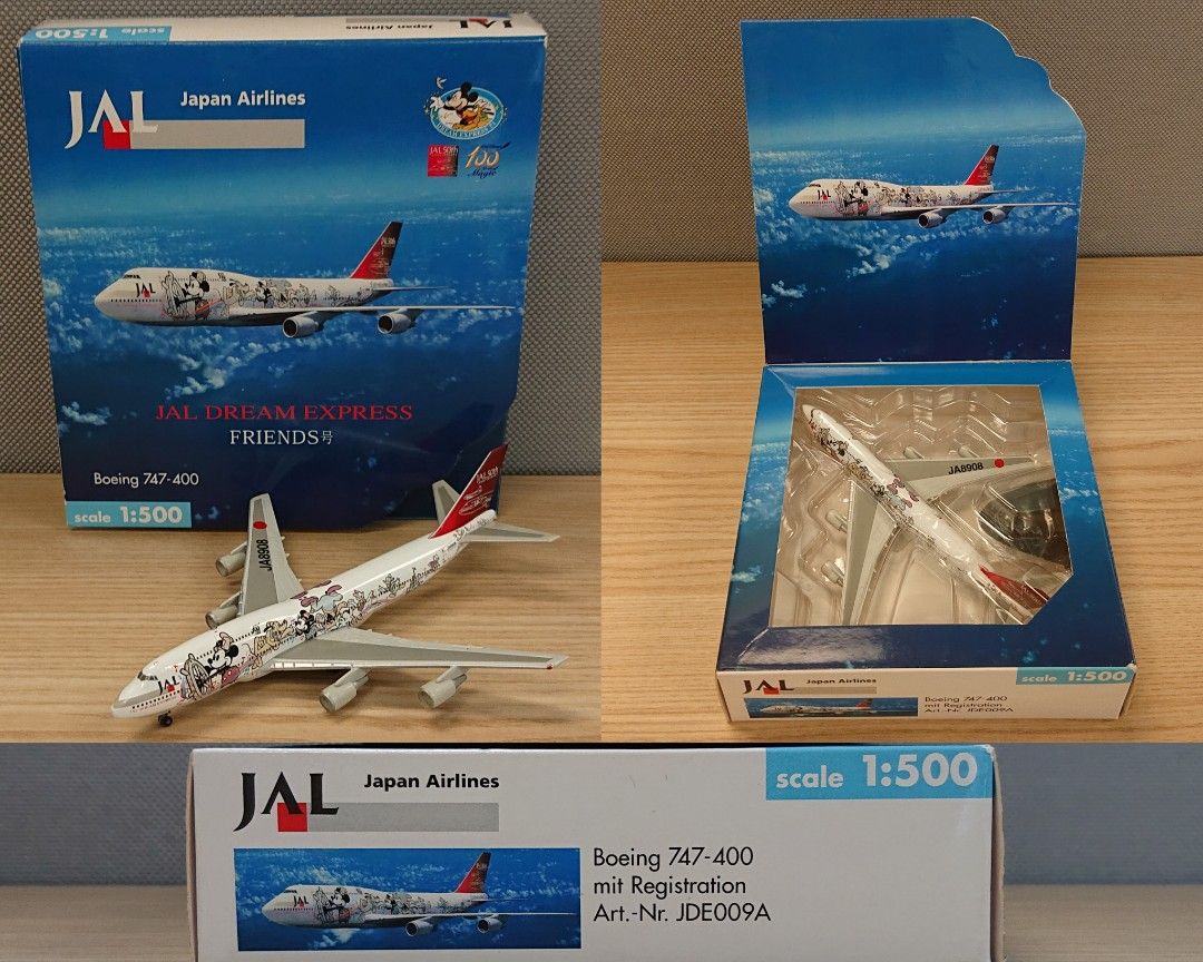 1:500 Herpa Japan Airlines 50th ANNIVERSARY Boeing 747-400 JAL 