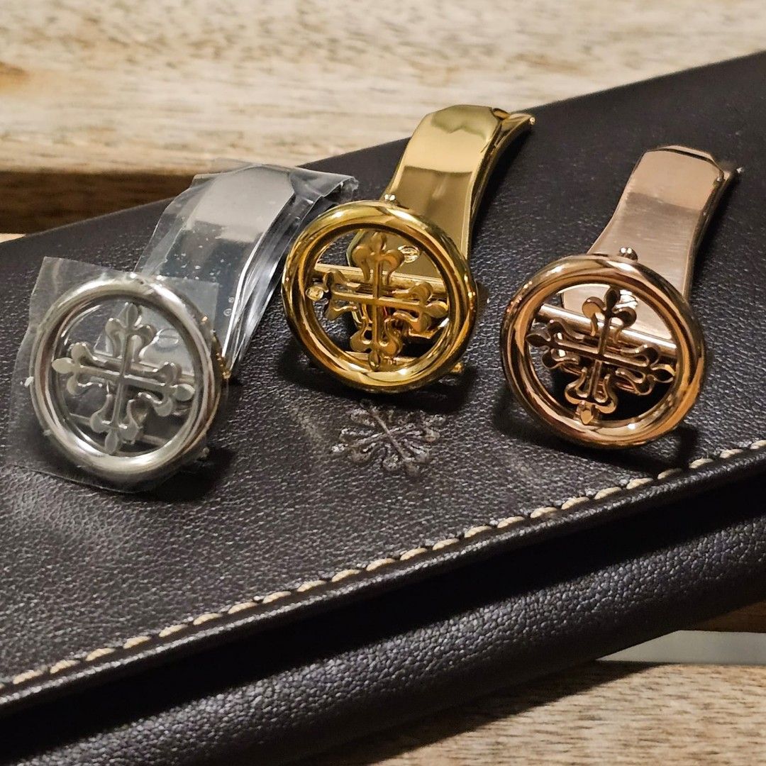 16mm Steel Gold Rose Gold Plated 3rd Party Deployant buckle Compatible with Patek Philippe