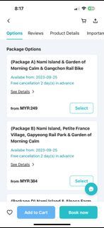 1 day tour ticket to Nami Island, Petite France, Gapyeong Rail park  & Garden of morning calm