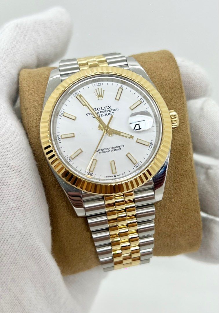 2019 rolex 41mm datejust with 18ct white gold deals fluted bezel