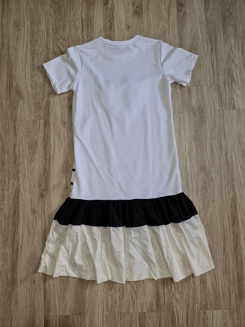 Girls white t shirt dress top