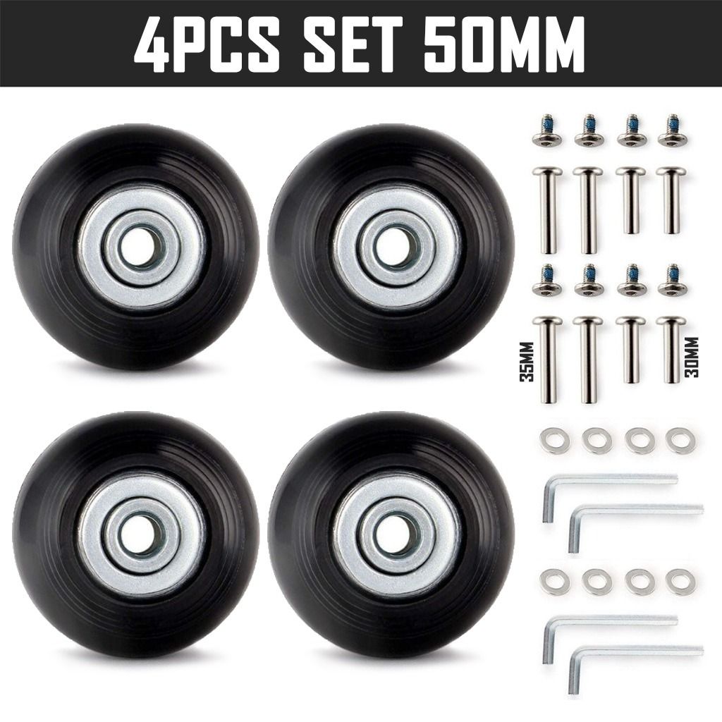 4Pcs Luggage Wheel Replacement For 40mm 50mm Travel Suitcase