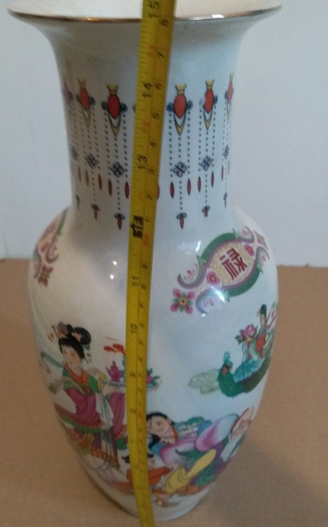 中國傳統中式福祿寿陶瓷花瓶, 興趣及遊戲, 收藏品及紀念品, 古董收藏
