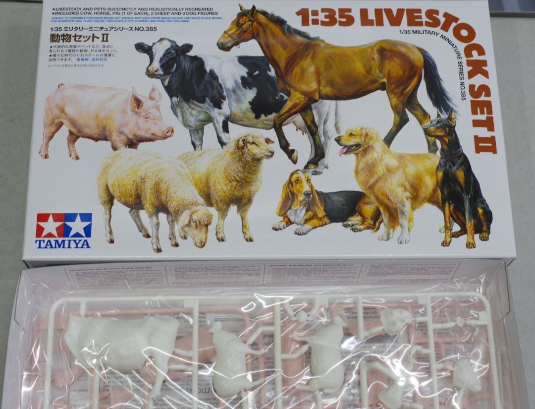 全新-2023 new tooling-Tamiya-田宮-35385-1/35-Livestock Set