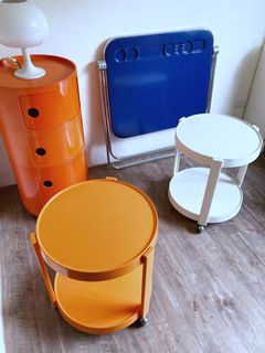 《義大利太空年代塑料圓几》太空風格 推車 邊几 摩登 vintage Kartell 稀有