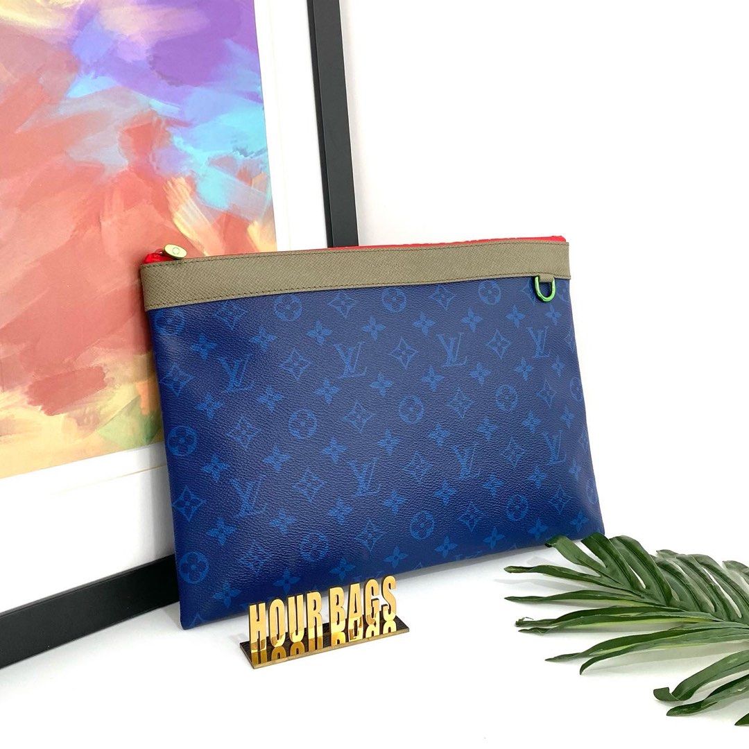 Louis Vuitton Monogram Denim Pochette Plat - Blue Clutches