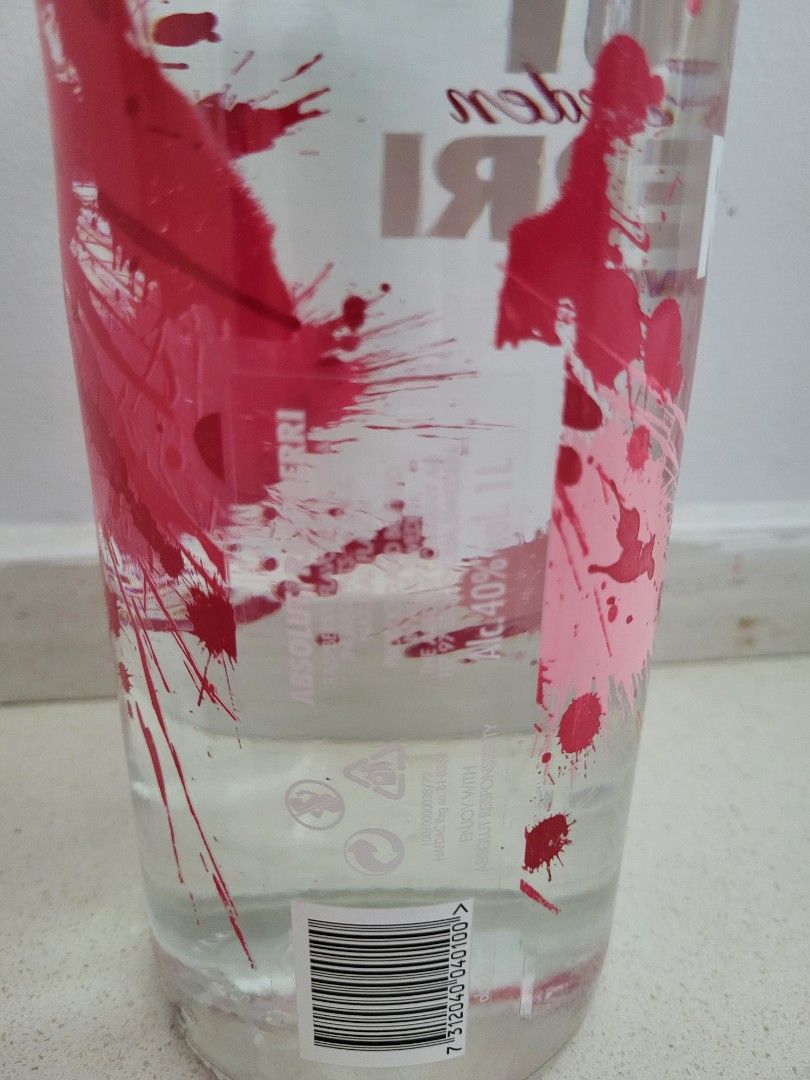 Absolut Raspberry 40% alcohol 1 Liter, Food & Drinks, Beverages on ...