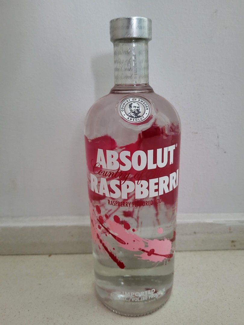 Absolut Raspberry 40% alcohol 1 Liter, Food & Drinks, Beverages on ...