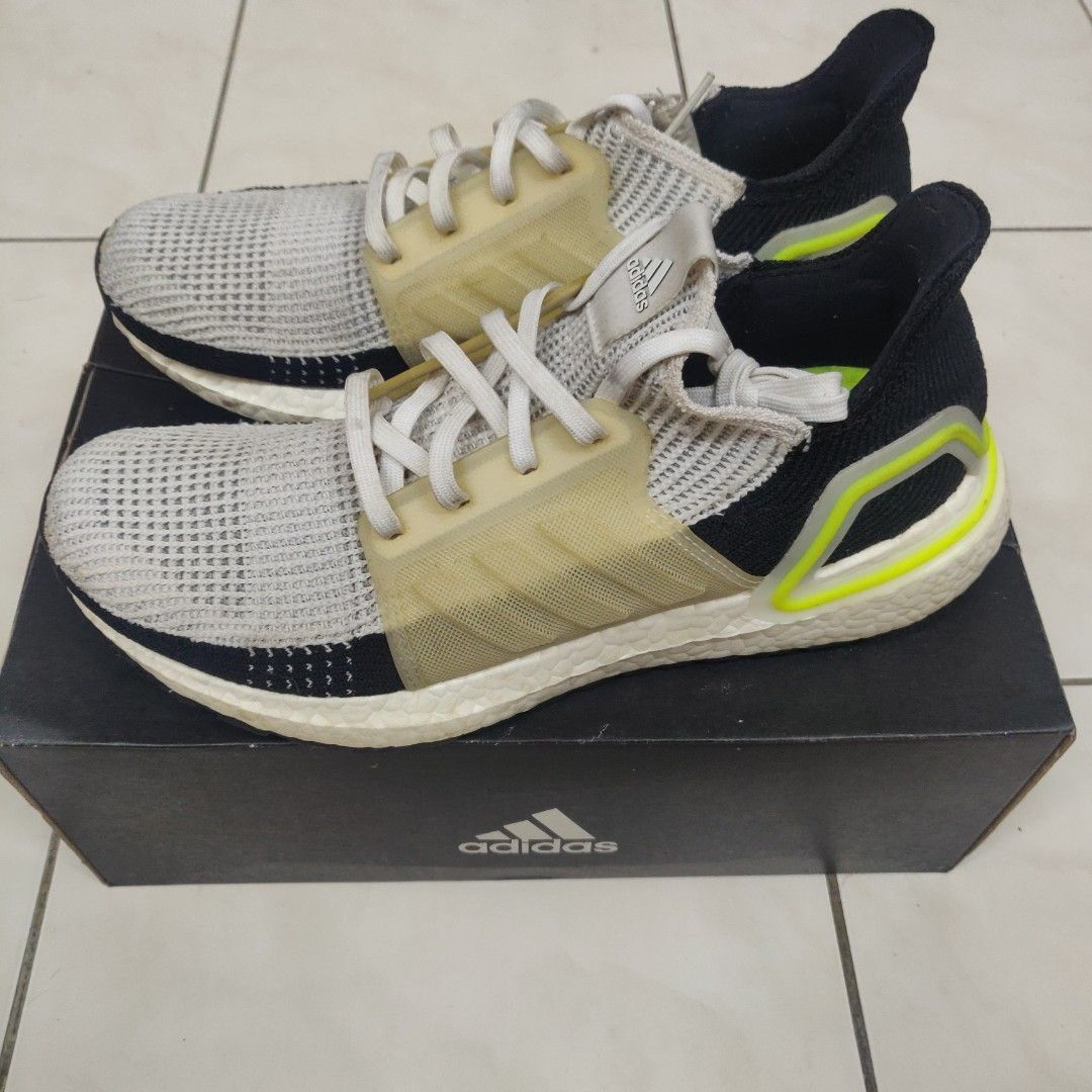 Adidas Ultraboost 19 White Green US8.5 UK8 Men s Fashion