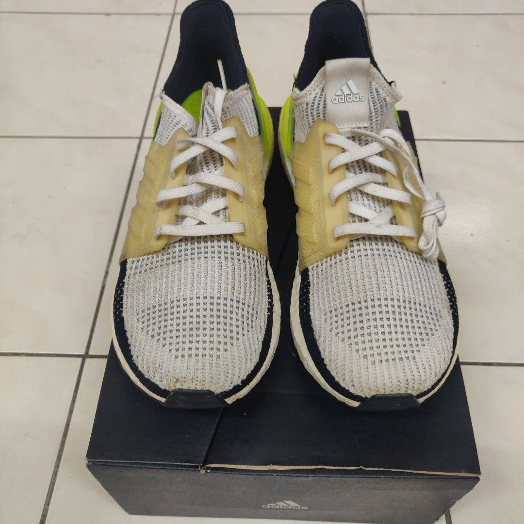 Adidas Ultraboost 19 White Green US8.5 UK8 Men s Fashion