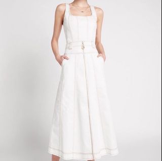 AJE posy denim corset top and pepa midi skirt