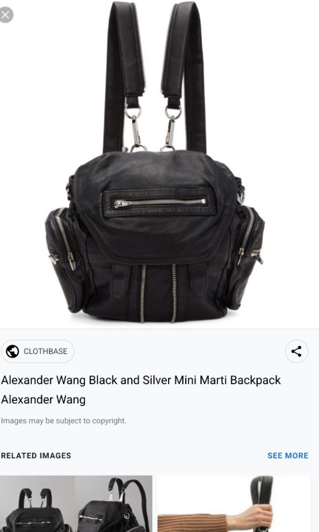 Alexander Wang Marti Mini Backpack black leather with silver hardware
