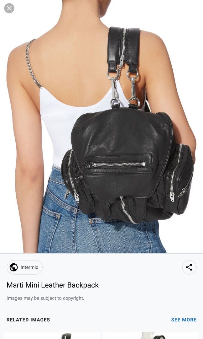 Alexander Wang Marti Mini Backpack black leather with silver hardware