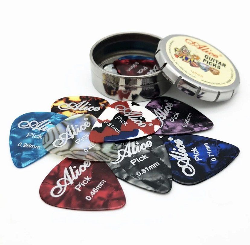 Guitar pick shop tin box