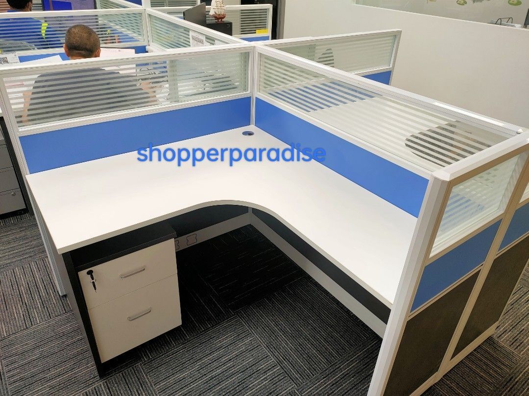 B42 Office Table w Partition/Workstation, System Furniture Cubicle ...