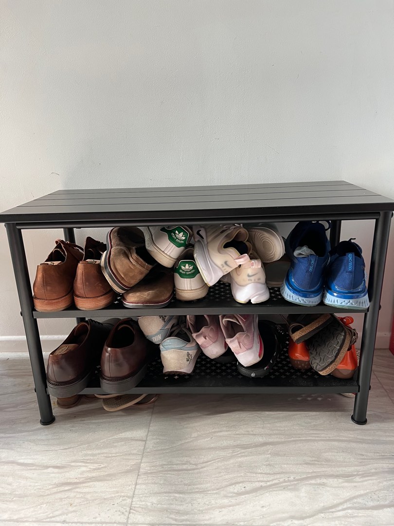 Bench with Shoe Storage Black Shoe Rack Furniture Home Living